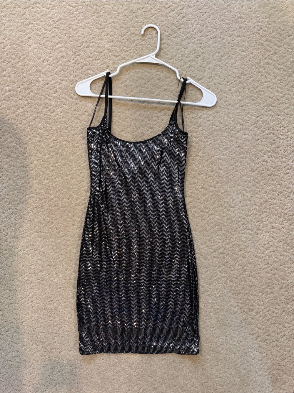 Black Sequin Mini Dress